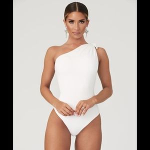 Rosetta Knotted One Shoulder Bodysuit - Ivory